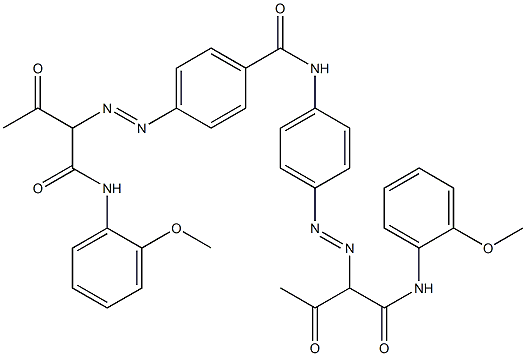 4-[[1-[[(2-methoxyphenyl)amino]carbonyl]-2-oxopropyl]azo]-N-[4-[[1-[[(2-methoxyphenyl)amino]carbonyl]-2-oxopropyl]azo]phenyl]benzamide Structure