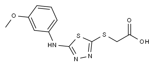 ({5-[(3-METHOXYPHENYL)AMINO]-1,3,4-THIADIAZOL-2-YL}THIO)ACETIC ACID 结构式
