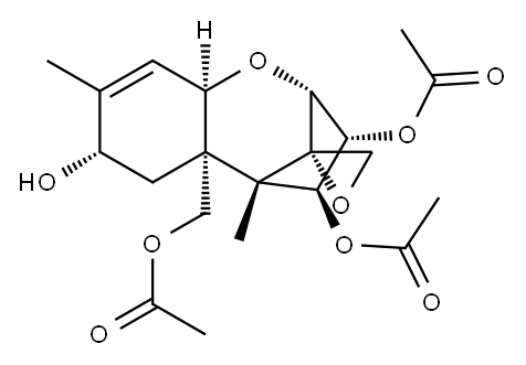 Trichothec-9-ene-3,4,8,15-tetrol, 12,13-epoxy-, 3,4,15-triacetate, (3a lpha,4beta,8alpha)- Structure