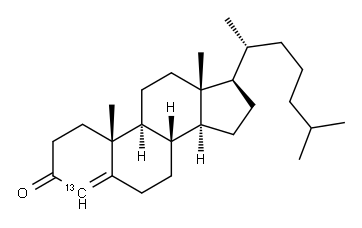 4-胆甾烯-3-酮-13C, 68165-57-1, 结构式