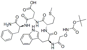 (3S)-3-[[(1S)-1-carbamoyl-2-phenyl-ethyl]carbamoyl]-3-[[(2S)-2-[[(2S)- 3-(1H-indol-3-yl)-2-[[2-(tert-butoxycarbonylamino)oxyacetyl]amino]prop anoyl]amino]-4-methylsulfanyl-butanoyl]amino]propanoic acid|