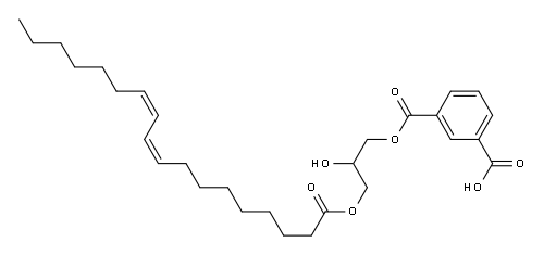 3-[2-hydroxy-3-[(9Z,11Z)-octadeca-9,11-dienoyl]oxy-propoxy]carbonylbenzoic acid Structure