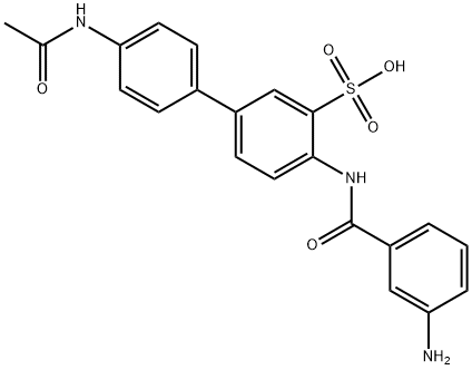 4'-(acetylamino)-4-[(3-aminobenzoyl)amino][1,1'-biphenyl]-3-sulphonic acid 结构式