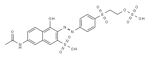 7-acetamido-4-hydroxy-3-[[4-[[2-(sulphooxy)ethyl]sulphonyl]phenyl]azo]naphthalene-2-sulphonic acid 结构式