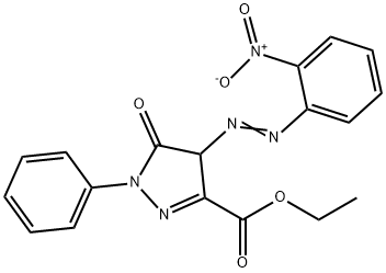 ethyl 4,5-dihydro-4-[(2-nitrophenyl)azo]-5-oxo-1-phenyl-1H-pyrazole-3-carboxylate 结构式