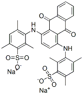 disodium 3-[[9,10-dioxo-4-[(2,4,6-trimethyl-3-sulfonato-phenyl)amino]a nthracen-1-yl]amino]-2,4,6-trimethyl-benzenesulfonate Structure