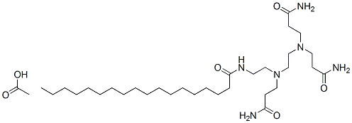 N-[2-[(3-氨基-3-氧代丙基)[2-[二(3-氨基-3-氧代丙基)氨基]乙基]氨基]乙基]十八酰胺单乙酸盐 结构式