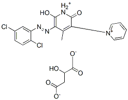 5'-[(2,5-dichlorophenyl)azo]-1',2'-dihydro-6'-hydroxy-4'-methyl-2'-oxo-1,3'-bipyridinium malate 结构式