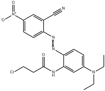 3-氯-N-[2-[(2-氰基-4-硝苯基)偶氮]-5-(二乙氨基)苯基]丙酰胺, 68214-65-3, 结构式