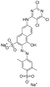 3-[(2,5-Dimethyl-4-sulfophenyl)azo]-4-hydroxy-7-[(2,5,6-trichloropyrimidin-4-yl)amino]-2-naphthalenesulfonic acid disodium salt Structure