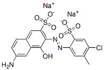 disodium 6-amino-3-[(4-chloro-5-methyl-2-sulphonatophenyl)azo]-4-hydroxynaphthalene-2-sulphonate 结构式