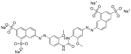 tetrasodium 7,7'-[carbonylbis[imino(3-methoxy-4,1-phenylene)azo]]bisnaphthalene-1,3-disulphonate Structure