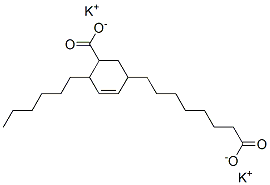 potassium 5-carboxy-4-hexylcyclohex-2-ene-1-octanoate 结构式