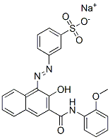 sodium 3-[[2-hydroxy-3-[(2-methoxyphenyl)carbamoyl]-1-naphthyl]azo]benzenesulphonate Structure