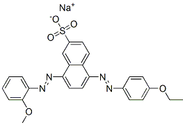 sodium 5-[(4-ethoxyphenyl)azo]-8-[(2-methoxyphenyl)azo]naphthalene-2-sulphonate 结构式