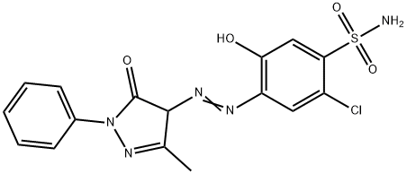 2-chloro-4-[(4,5-dihydro-3-methyl-5-oxo-1-phenyl-1H-pyrazol-4-yl)azo]-5-hydroxybenzenesulphonamide 结构式