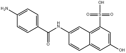 7-[(4-aminobenzoyl)amino]-3-hydroxynaphthalene-1-sulphonic acid 结构式