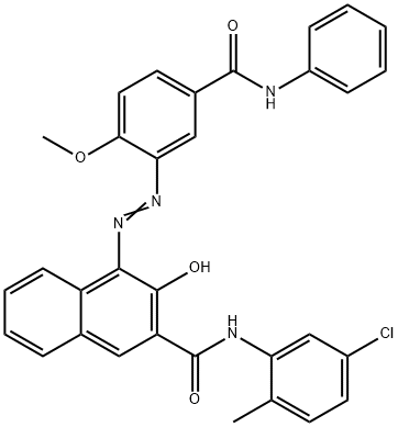 N-(5-氯-2-甲基苯基)-3-羟基-4-[[2-甲氧基-5-[(苯基氨基)羰基]苯基]偶氮]萘-2-甲酰胺 结构式