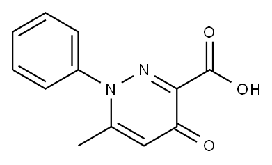 6-甲基-4-氧代-1-苯基-1,4-二氢哒嗪-3-羧酸 结构式