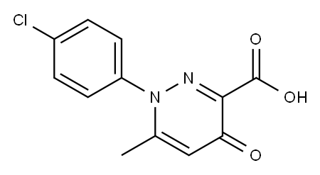 1-(4-氯苯基)-1,4-二氢-6-甲基-4-氧代-3-哒嗪羧酸, 68254-10-4, 结构式