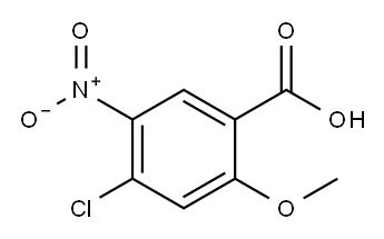 4-氯-2-甲氧基-5-硝基-苯甲酸 结构式