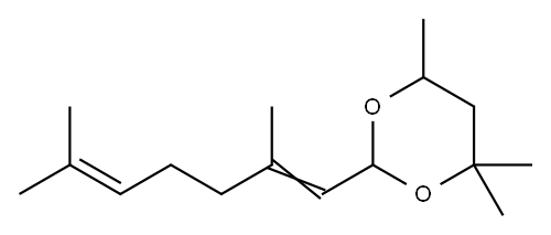 2-(2,6-dimethylhepta-1,5-dienyl)-4,4,6-trimethyl-1,3-dioxane 结构式