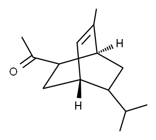 1-[5(或6)-甲基-7(或8)-(1-甲乙基)二环[2.2.2.]辛-5-烯-2基]乙酮, 68259-33-6, 结构式