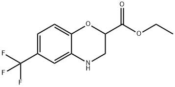 ETHYL 6-(TRIFLUOROMETHYL)-3,4-DIHYDRO-2H-1,4-BENZOXAZINE-2-CARBOXYLATE 结构式
