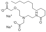 N-[2-(羧甲氧基)乙基]-N-[2-[(1-氧代十二烷基)氨基]乙基]-甘氨酸二钠盐, 68298-20-4, 结构式