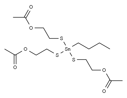 4-[(2-acetoxyethyl)thio]-4-butyl-9-oxo-8-oxa-3,5-dithia-4-stannadecyl acetate Structure