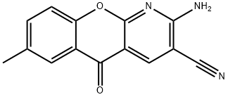 2-AMINO-7-METHYL-5-OXO-5H-(1)BENZOPYRANO-(2,3-B)PYRIDINE-3-CARBONITRILE, 98 Structure