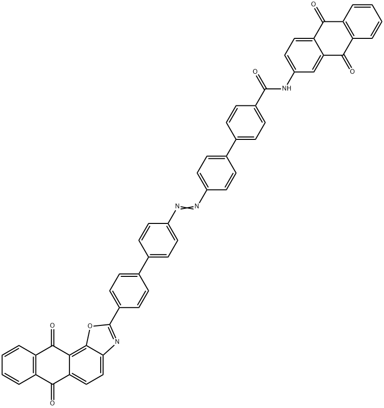 4'-[[4'-(6,11-dihydro-6,11-dioxoanthra[2,1-d]oxazol-2-yl)[1,1'-biphenyl]-4-yl]azo]-N-(9,10-dihydro-9,10-dioxo-2-anthryl)[1,1'-biphenyl]-4-carboxamide 结构式