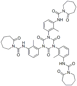 N,N',N''-[(2,4,6-trioxo-1,3,5-triazine-1,3,5(2H,4H,6H)-triyl)tris(methyl-m-phenylene)]tris(hexahydro-2-oxo-1H-azepine-1-carboxamide) 结构式
