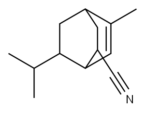 7-isopropyl-5-methylbicyclo[2.2.2]oct-5-ene-2-carbonitrile 结构式