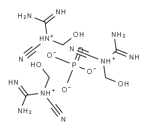 N-cyano-N-(hydroxymethyl)guanidinium phosphate 结构式