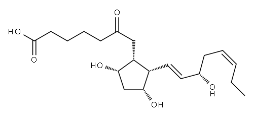 7-[(1R,2S,3R,5S)-3,5-dihydroxy-2-[(1E,3S,5Z)-3-hydroxyocta-1,5-dienyl] cyclopentyl]-6-oxo-heptanoic acid 结构式