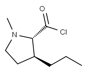 2-Pyrrolidinecarbonylchloride,1-methyl-3-propyl-,(2S-trans)-(9CI) 结构式