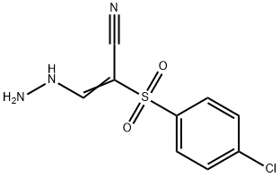(E)-2-(4-chlorophenylsulfonyl)-3-hydrazinylacrylonitrile|