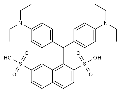 1-[bis[4-(diethylamino)phenyl]methyl]naphthalene-2,7-disulphonic acid 结构式