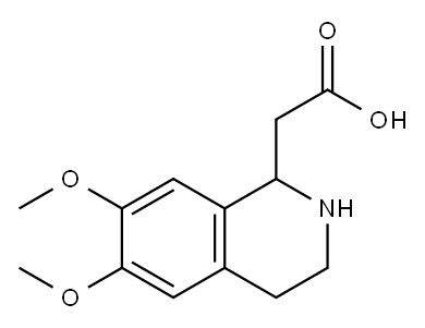 2-(6,7-二甲氧基-1,2,3,4-四氢异喹啉-1-基)乙酸, 68345-67-5, 结构式