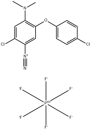 2-chloro-5-(4-chlorophenoxy)-4-(dimethylamino)benzenediazonium hexafluorophosphate Structure