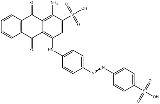1-amino-9,10-dihydro-9,10-dioxo-4-[[4-[(4-sulphophenyl)azo]phenyl]amino]anthracene-2-sulphonic acid Structure