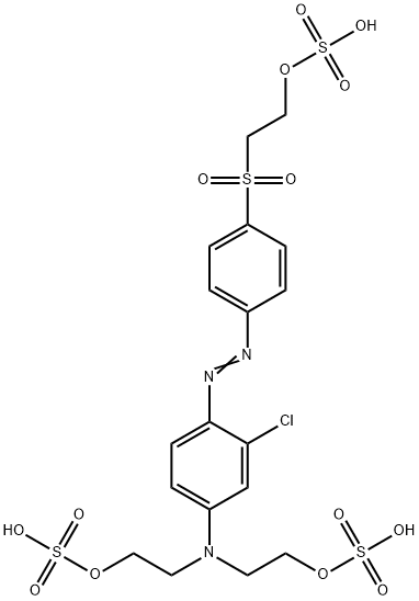 2,2'-[[3-氯-4-[[4-[[2-(硫氧)乙基]磺酰基]苯基]偶氮]苯基]亚氨]二乙醇的二硫酸氢酯 结构式