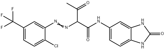 2-[[2-氯-5-(三氟甲基)苯基]偶氮]-N-(2,3-二氢-2-氧代-1H-苯并咪唑-5-基)-3-氧代丁酰胺, 68399-99-5, 结构式