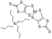 四正丁基铵二(1,3-二硫环戊烯-2-硫酮-4,5二硫醇)合镍(III) 结构式