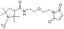 3-[2-(2-马来酰亚氨基乙氧基)乙氨基甲酰]-2,2,5,5-四甲基-1-吡咯烷-1-氧基自由基 结构式