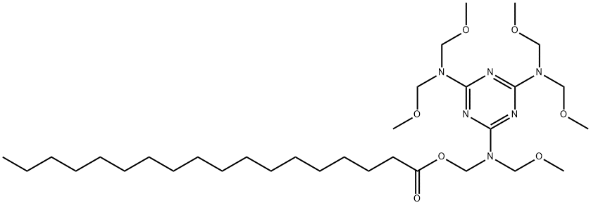 [[4,6-bis[bis(methoxymethyl)amino]-1,3,5-triazin-2-yl](methoxymethyl)amino]methyl stearate 结构式