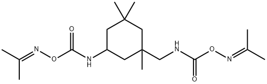acetone O-[[[[5-[[(isopropylideneamino)oxy]carbonyl]amino]-1,3,3-trimethylcyclohexyl]methyl]carbamoyl]oxime Struktur