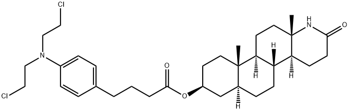 3-hydroxy-13,17-secoandrostan-17-oic-13,17-lactam (4-(bis(2-chloroethyl)amino)phenyl)butyrate 结构式