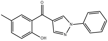 (2-HYDROXY-5-METHYLPHENYL)(1-PHENYL-1H-PYRAZOL-4-YL)METHANONE, 68430-93-3, 结构式